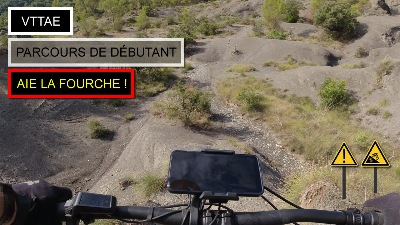 Parcours de débutant en VTTAE - Aie ma fourche 😥🥵